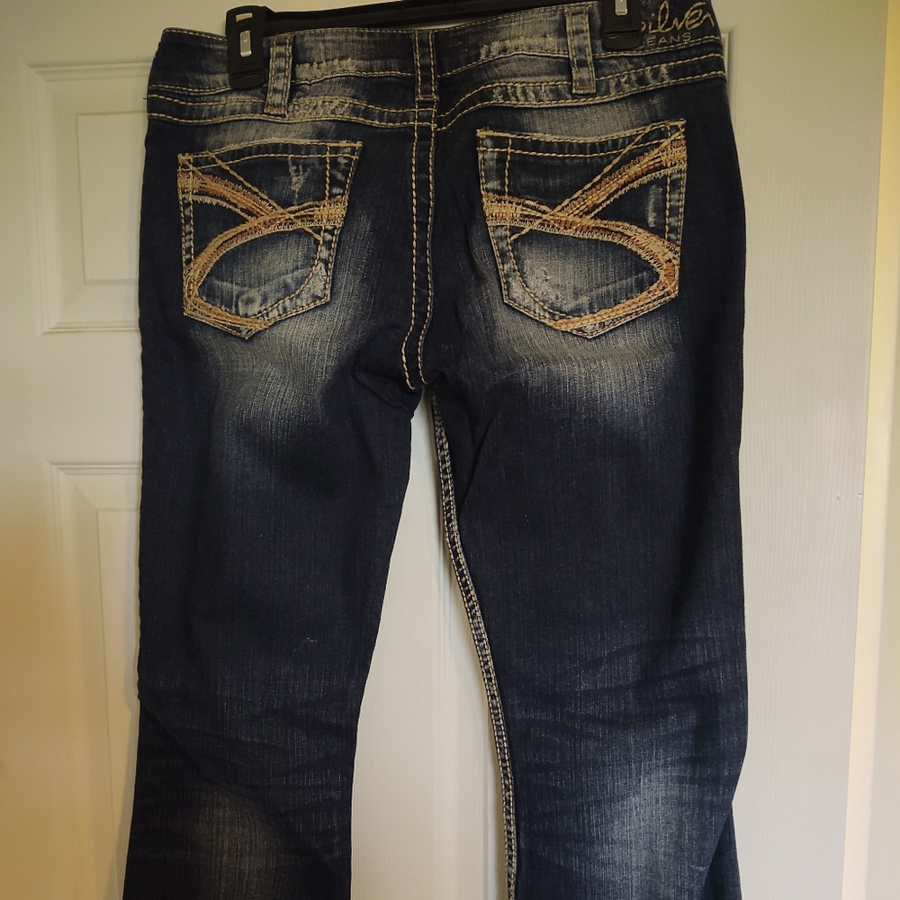 Silver distressed jeans